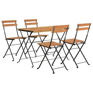 Vidaxl 5-tlg. Bistro-set Klappbar Massivholz Akazie Und Stahl