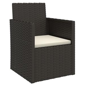 vidaXL 4-delige Loungeset met kussens poly rattan zwart