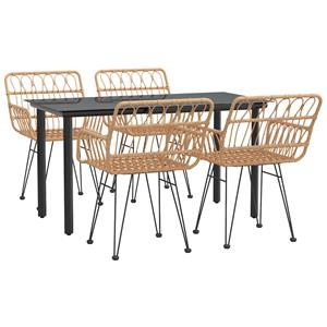 vidaxl 5-delige Tuinset poly rattan