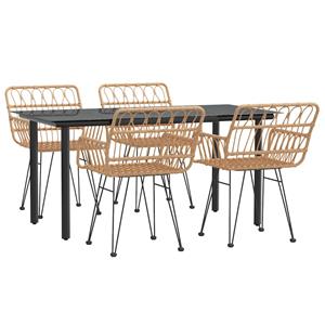 vidaxl 5-delige Tuinset poly rattan