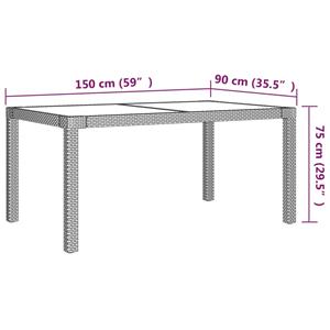 vidaXL 7-delige Tuinset met kussens poly rattan beige