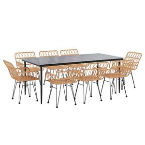 vidaXL 9-delige Tuinset poly rattan