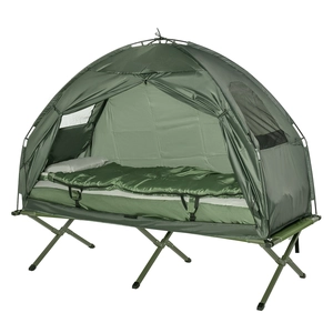 Sunny Campingbedset met opvouwbare tent, slaapzak, luchtbed en voetpomp voor 1 persoon