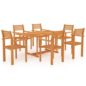 VIDAXL 7-tlg. Garten-essgruppe Massivholz Teak