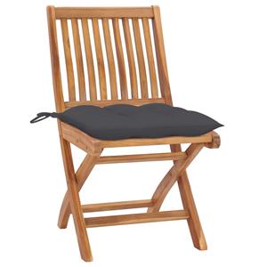 VIDAXL Klappbare Gartenstühle Mit Kissen 4 Stk. Massivholz Teak