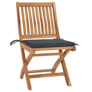 VIDAXL Klappbare Gartenstühle Mit Kissen 4 Stk. Massivholz Teak