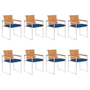 vidaxl Tuinstoelen 8 st met kussens massief acaciahout