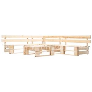 vidaXL 4-delige Loungeset pallet hout naturel