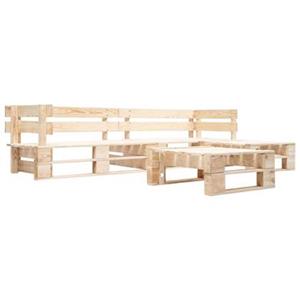 vidaXL 4-delige Loungeset pallet hout naturel