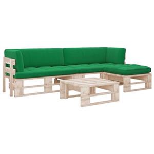 vidaXL 4-delige Loungeset pallet met kussens geïmpregneerd grenenhout