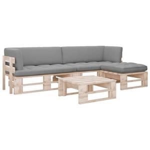 VIDAXL 4-tlg. Paletten-lounge-set Mit Kissen Kiefernholz Imprägniert