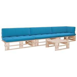 VIDAXL 4-tlg. Paletten-lounge-set Mit Kissen Kiefernholz Imprägniert