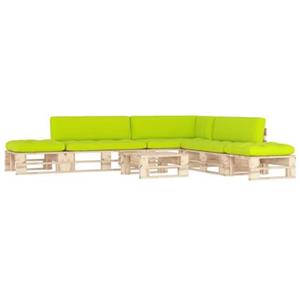 vidaXL 6-delige Loungeset pallet met kussens geïmpregneerd grenenhout