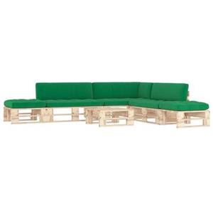 vidaXL 6-delige Loungeset pallet met kussens geïmpregneerd grenenhout