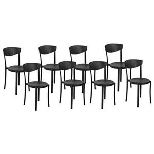 Beliani VIESTE Set van 8 stoelen Zwart