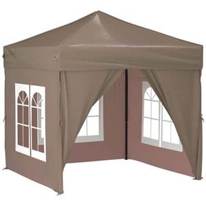 vidaXL Partytent inklapbaar met zijwanden 2x2 m taupe