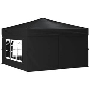 vidaXL Partytent inklapbaar met zijwanden 3x3 m zwart