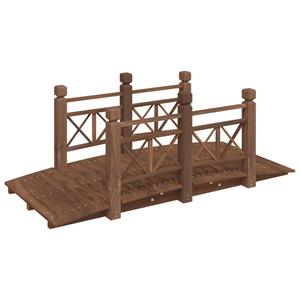 Vidaxl Gartenbrücke Mit Geländer 150x67x56 Cm Massivholz Fichte