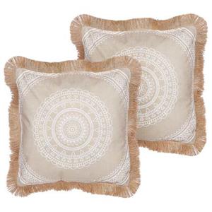 Beliani GERANIUM Sierkussen Beige