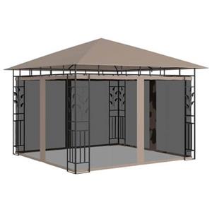 vidaXL Prieel met klamboe 3x3x2,73 m 180 g/m² taupe
