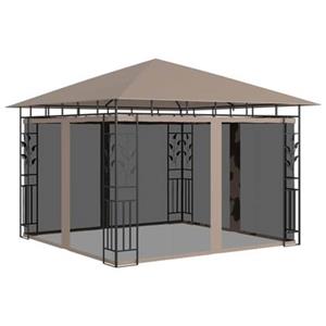 VIDAXL Pavillon Mit Moskitonetz 3x3x2,73 M Taupe 180 G/m²