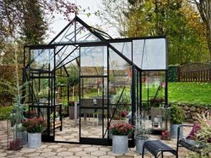 Halls Garden Room 129 - Tuinkas - Zwart - Veiligheidsglas - 13m²