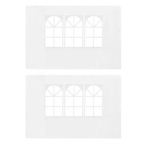 VIDAXL Partyzelt-seitenwände 2 Stück Mit Fenster Pe Weiß