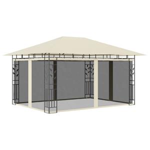 VIDAXL Pavillon Mit Moskitonetz 4x3x2,73 M Creme 180 G/m²