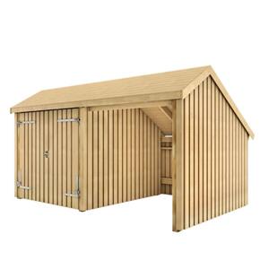 Plus Danmark Multi tuinhuis dubbele deur / open 10,5 m2 onbehandeld 248 x 432 x 250 cm