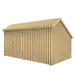 Plus Danmark Multi tuinhuis met dubbele deur/ dicht 10,5 m2 onbehandeld 248 x 432 x 250 cm