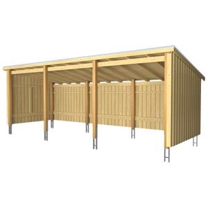 Plus Danmark Multi tuinhuis open 14 m2 onbehandeld compleet 218 x 635 x 220 cm