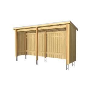 Plus Danmark Multi tuinhuis open 4,7 m2 onbehandeld compleet 432 x 109 x 218 cm