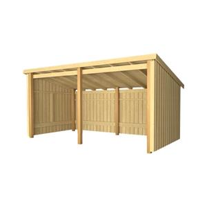 Plus Danmark Multi tuinhuis open 9,5 m2 onbehandeld 218 x 432 x 220 cm