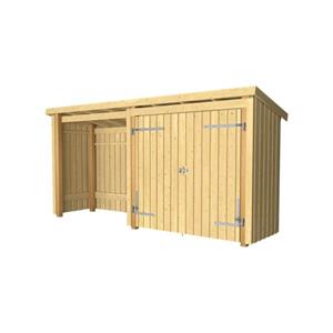 Plus Danmark Multi tuinhuis dubbele deur/open 4,7 m2 onbehandeld 109 x 432 x 218 cm