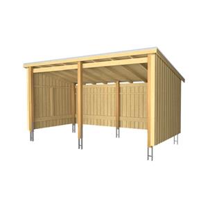 Plus Danmark Multi tuinhuis open 9,5 m2 onbehandeld compleet 218 x 432 x 220 cm