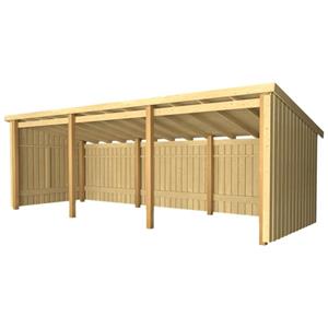 Plus Danmark Multi tuinhuis open 14 m2 onbehandeld 218 x 635 x 220 cm