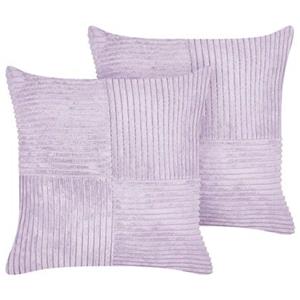 Beliani MILLET Set van 2 kussens Paars