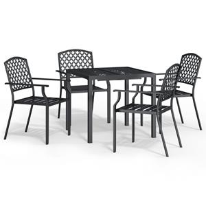 vidaXL 5-delige Tuinset staal antracietkleurig
