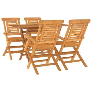 vidaXL 5-delige Tuinset massief teakhout