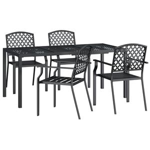vidaXL 5-delige Tuinset staal antracietkleurig
