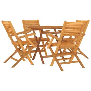 vidaXL 5-delige Tuinset massief teakhout