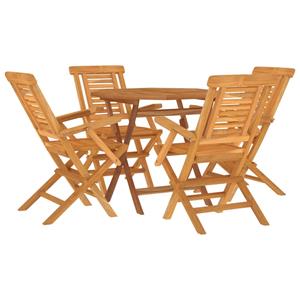 vidaXL 5-delige Tuinset massief teakhout