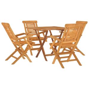 vidaXL 5-delige Tuinset massief teakhout