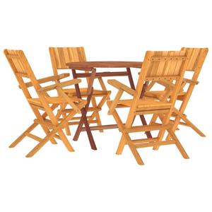 vidaXL 5-delige Tuinset massief teakhout