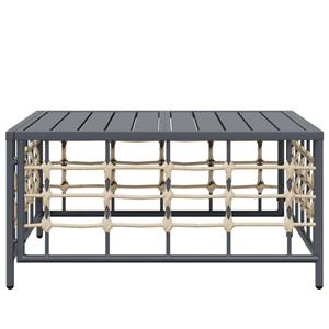 vidaXL Tuintafel 70x70x34 cm poly rattan antracietkleurig