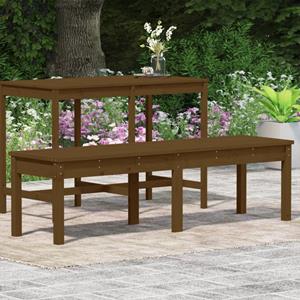 Vidaxl Gartenbank 2-sitzer Honigbraun 159,5x44x45 Cm Massivholz Kiefer