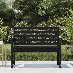 Vidaxl Gartenbank Schwarz 109x48x91,5 Cm Massivholz Kiefer