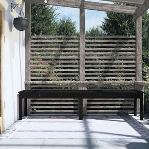 Vidaxl Gartenbank 2-sitzer Schwarz 203,5x44x45 Cm Massivholz Kiefer