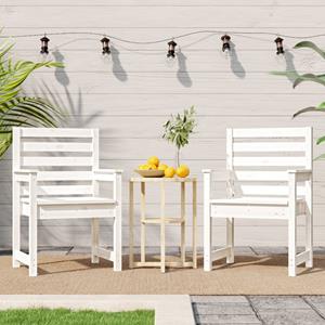 vidaXL Tuinstoelen 2 st 60x48x91 cm massief grenenhout wit
