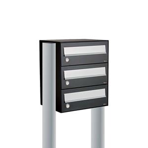 Allux Brievenbusunit Hive set vrijstaand 1-breed, 3-hoog - zwart